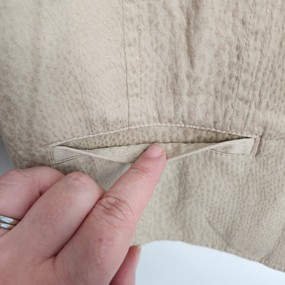 NWT Christopher & Banks Tan Minimalist Button Down Blazer Jacket Women's L - Picture 7 of 10